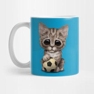 Cute Kitten With Football Soccer Ball Mug